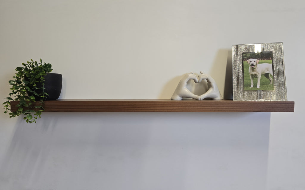 150mm Deep Walnut Floating Shelf